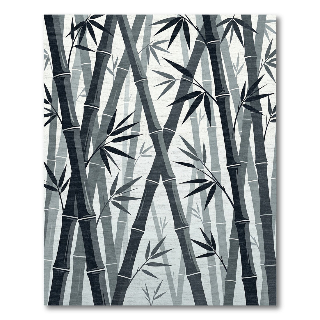 Monochrome Bamboo Forest Grove Rug