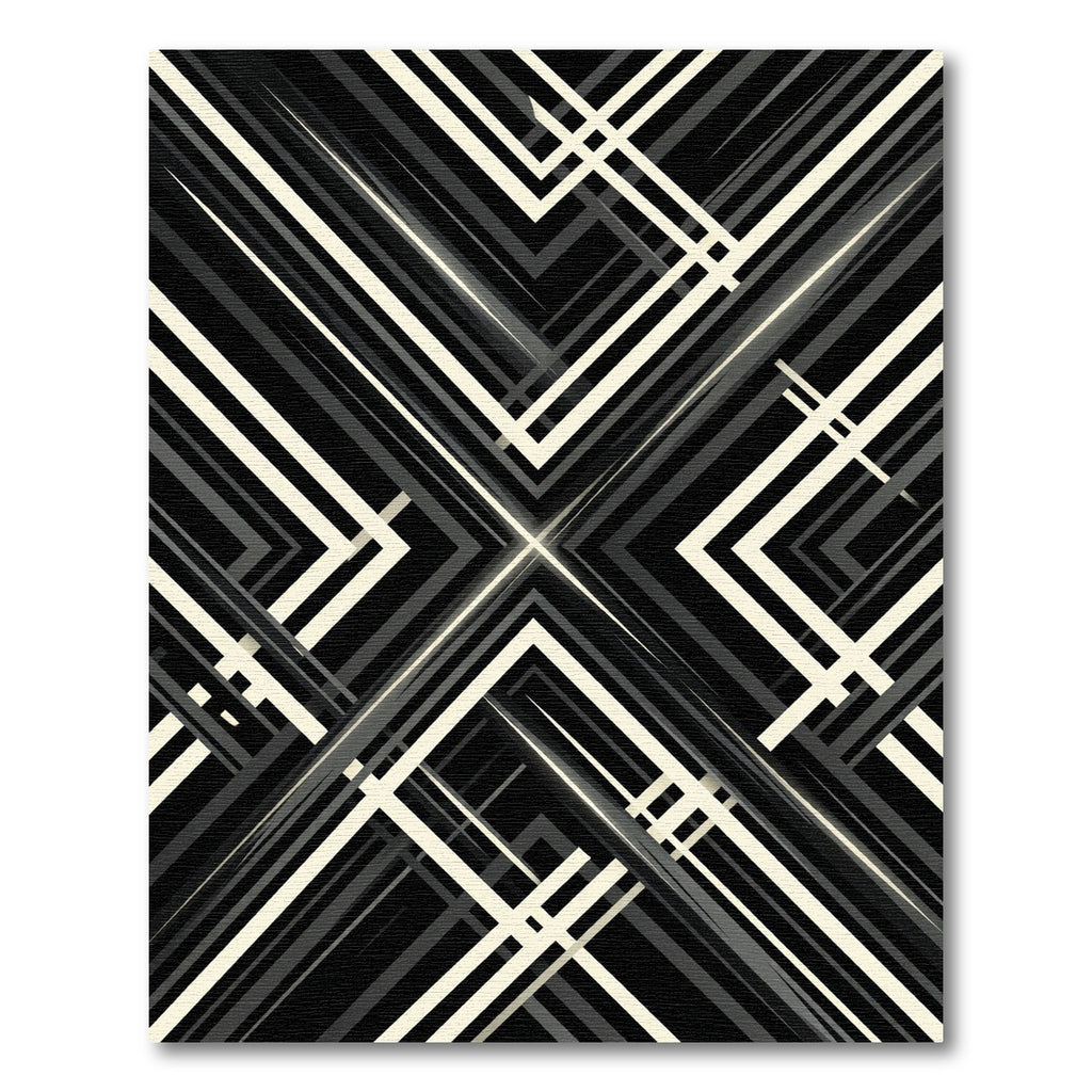 Monochromatic Minimalist Geometric Angular Stripe Rug