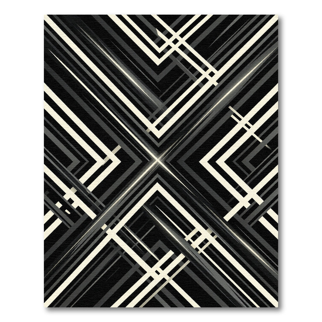 Monochromatic Minimalist Geometric Angular Stripe Rug