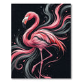 Vibrant Pink Flamingo Noir Swirl Rug