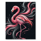 Vibrant Pink Flamingo Noir Swirl Rug