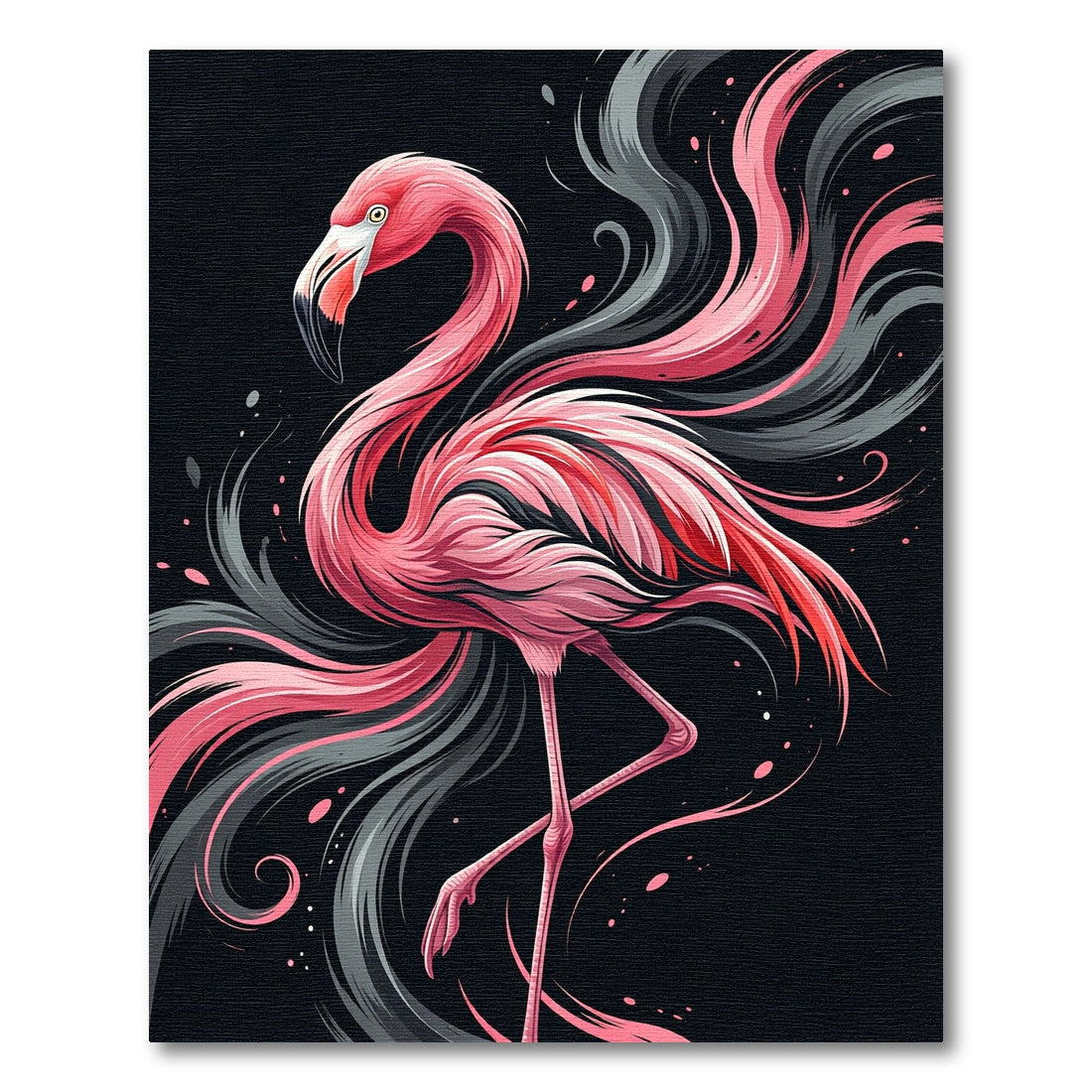Vibrant Pink Flamingo Noir Swirl Rug