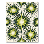 Mid-Century Olive Green Sunburst Rug