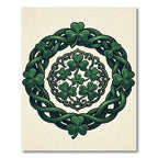 Celtic Shamrock Intertwined Vine Green Medallion Rug