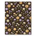 Daisies With Lilac Accents Dark Background Rug