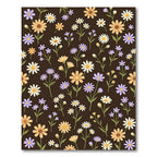 Daisies With Lilac Accents Dark Background Rug