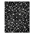 Contemporary Monochromatic Geometric Network Constellation Rug