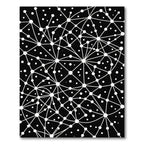 Contemporary Monochromatic Geometric Network Constellation Rug