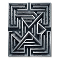 Architectural Monochrome Geometric Maze Interior Rug