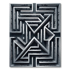 Architectural Monochrome Geometric Maze Interior Rug