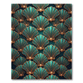 Art Deco Teal Gold Shell Radiance Rug