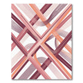 Geometric Coral and Plum Intersecting Lines Rug