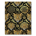 Bold Gold Leopard Rose Floral Rug