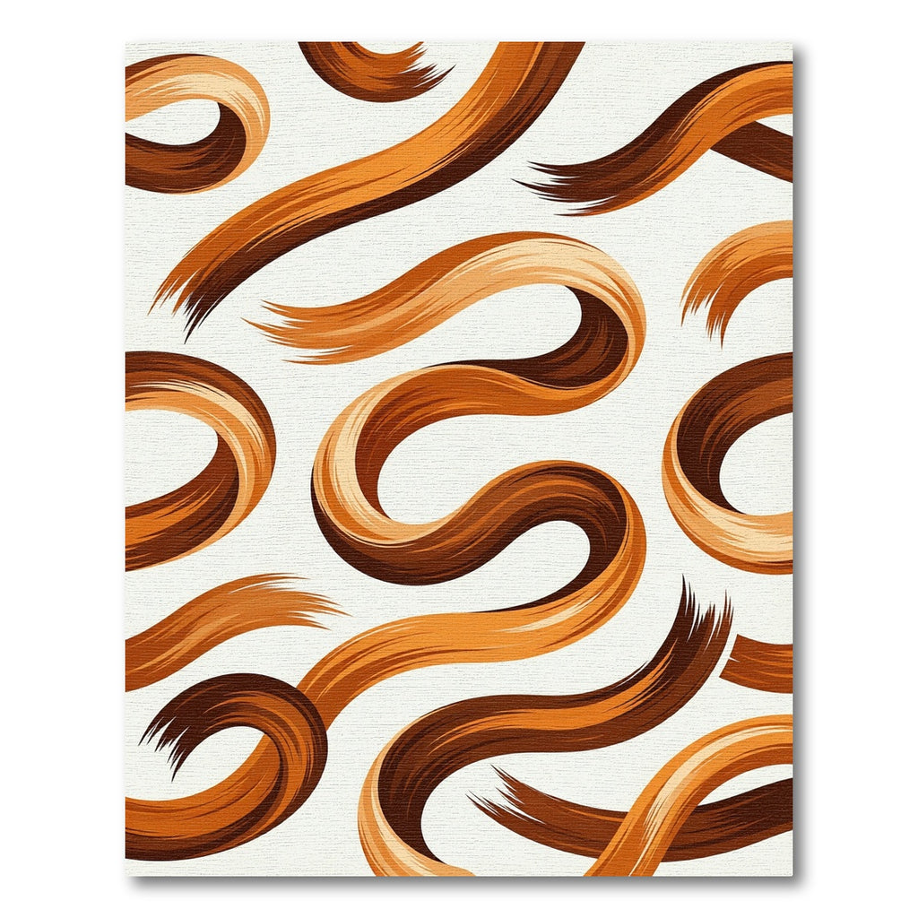 Earthy Terracotta Swirling Ribbon Texture Rug
