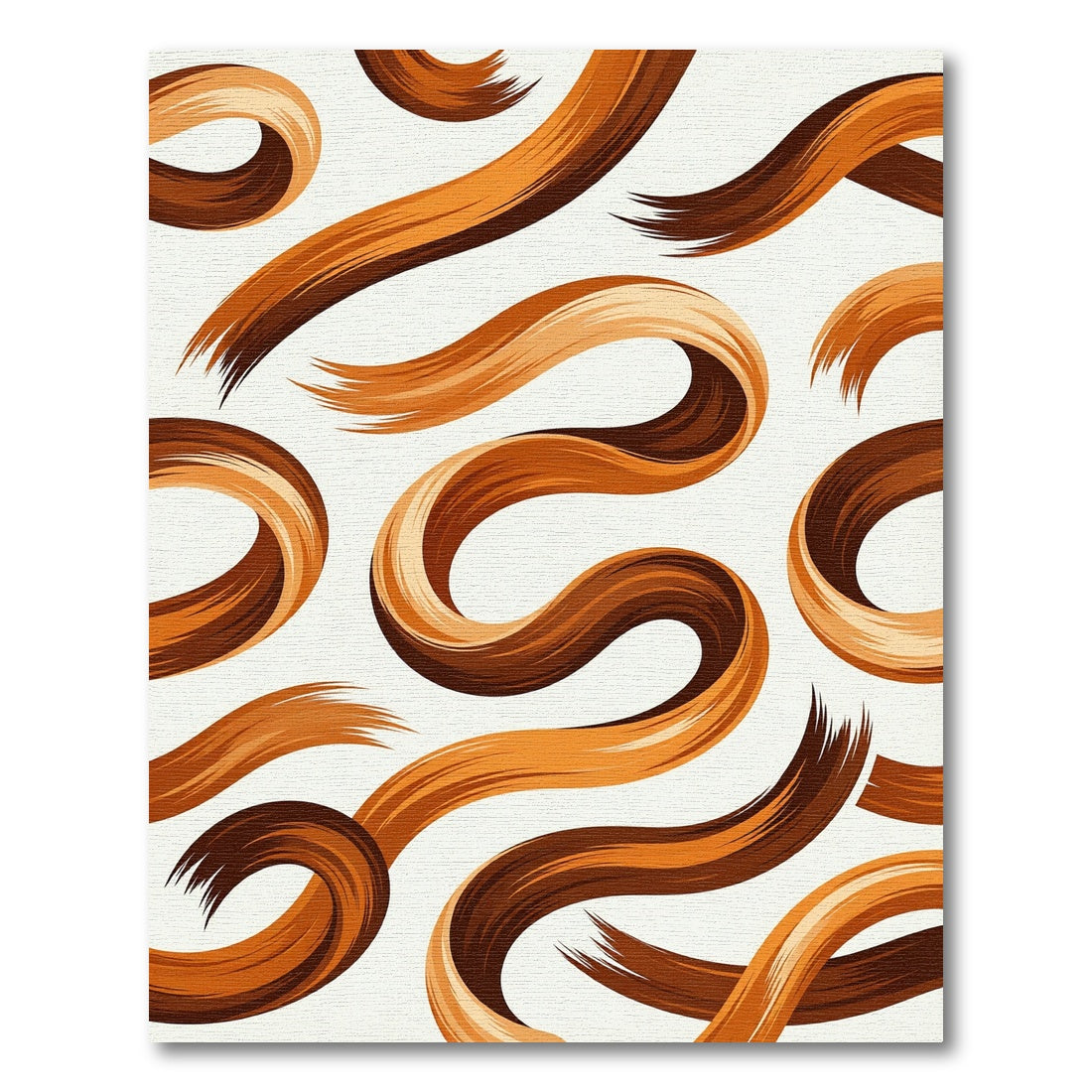 Earthy Terracotta Swirling Ribbon Texture Rug