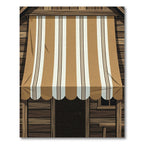 Rustic Earthy Tone Striped Awning Rug