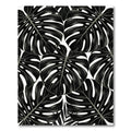 Dramatic Black Tropical Leaf Collage Rug