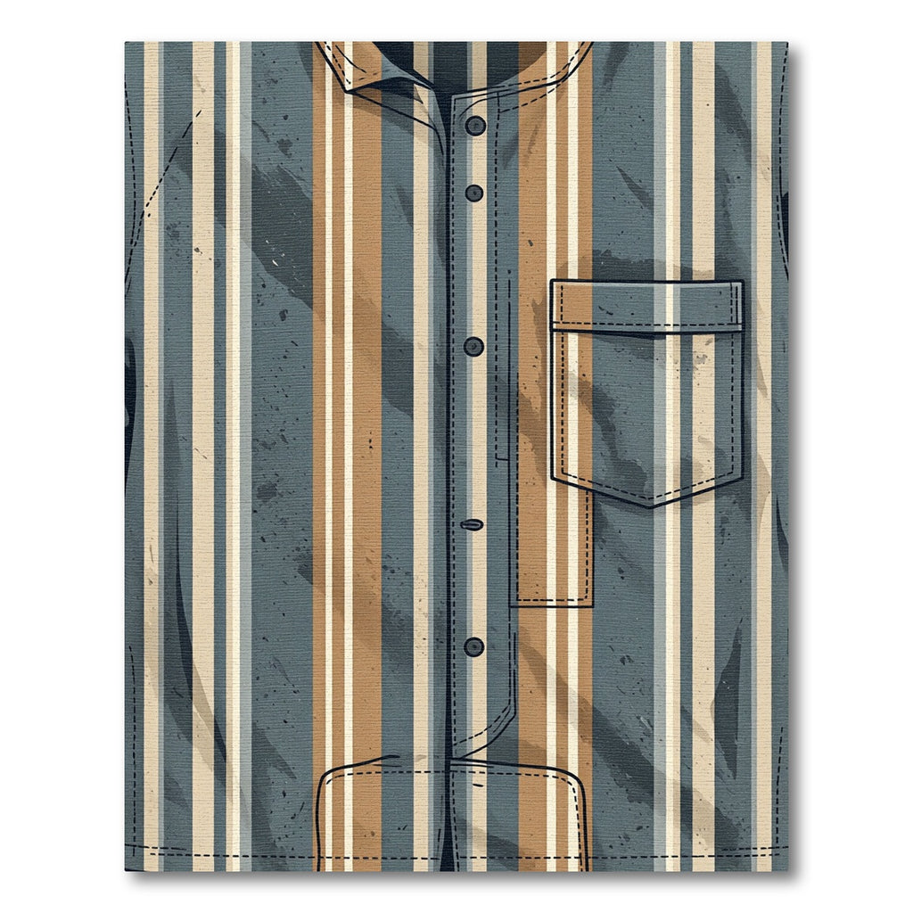 Vertical Stripe Canvas Look Rug