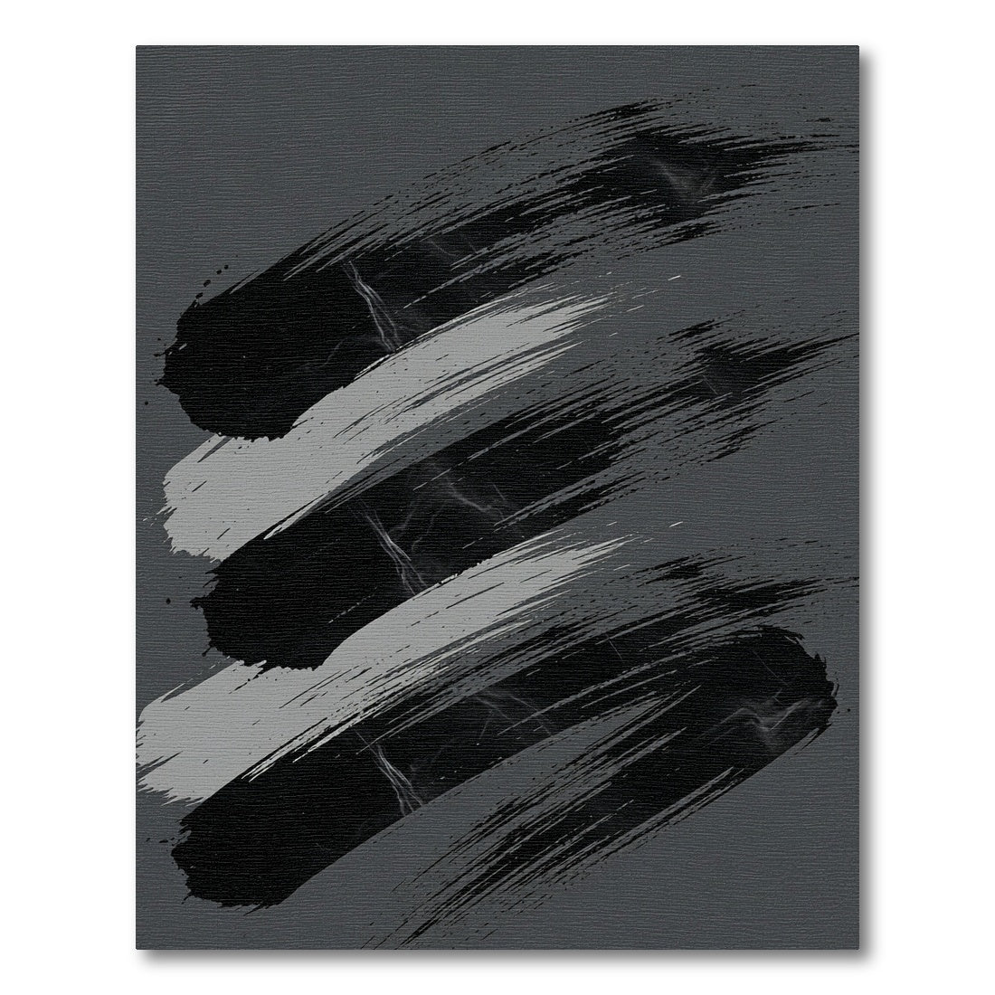 Modern Abstract Monochrome Brush Stroke Rug