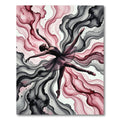 Crimson Black Swirling Ink Ballerina Rug