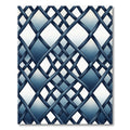 Interwoven Navy Blue Geometric Grid Rug