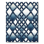 Interwoven Navy Blue Geometric Grid Rug