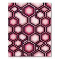 Crimson Pink Honeycomb Geometric Layers Rug