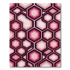 Crimson Pink Honeycomb Geometric Layers Rug