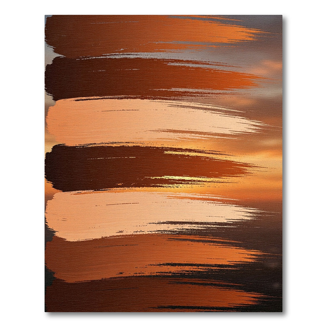 Sunset Ombre Textured Horizontal Brushstroke Rug