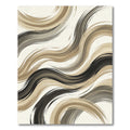 Modern Neutral Wavy Earth Tone Swirl Rug