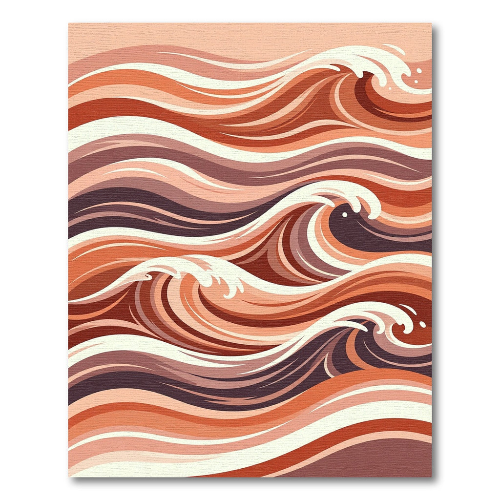 Earthy Tones Abstract Wave Composition Rug