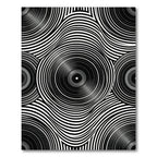Monochrome Abstract Vinyl Record Ripple Rug