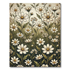 Vintage Cream Wildflower Meadow Garden Rug