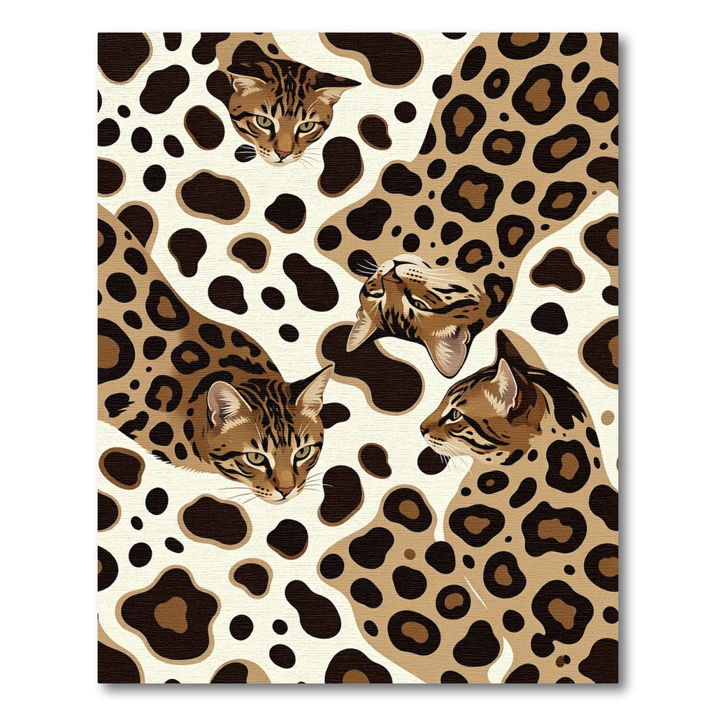 Brown Feline Spots Abstract Composition Rug