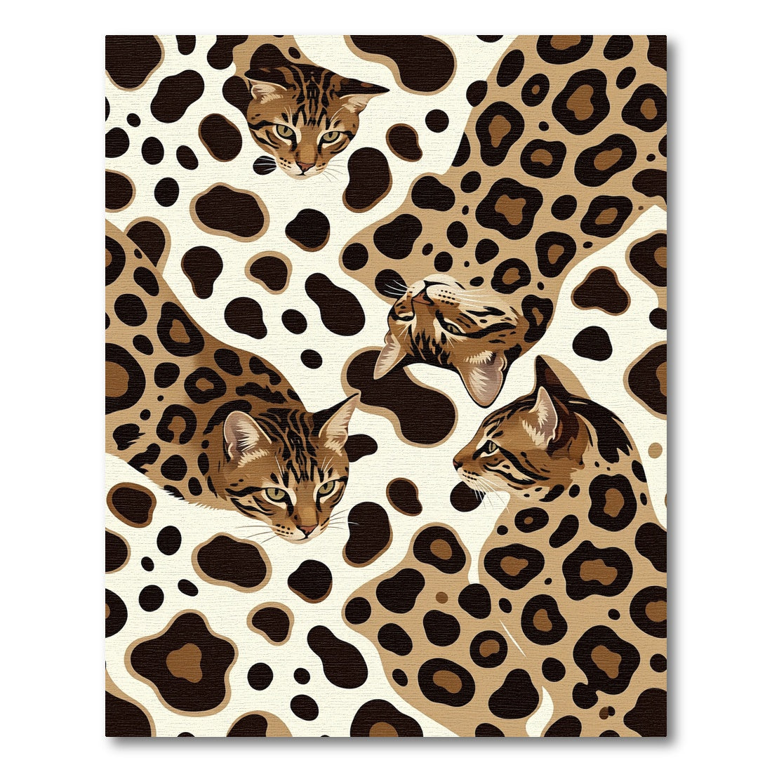 Brown Feline Spots Abstract Composition Rug