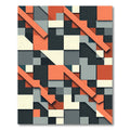 Geometric Mid-century Modern Terracotta Gray Rug
