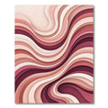 Modern Blush Rose Layered Abstract Wave Rug