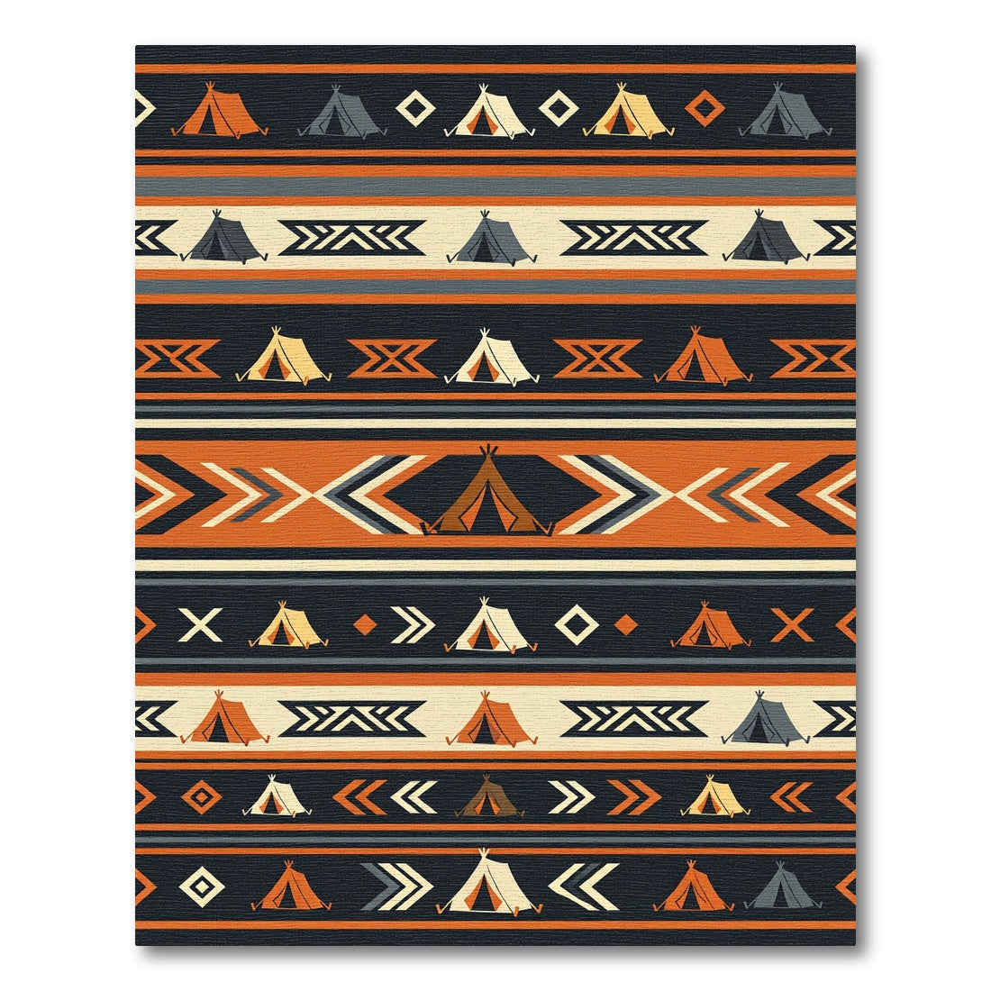 Geometric Southwestern Tent Earth Tone Rug