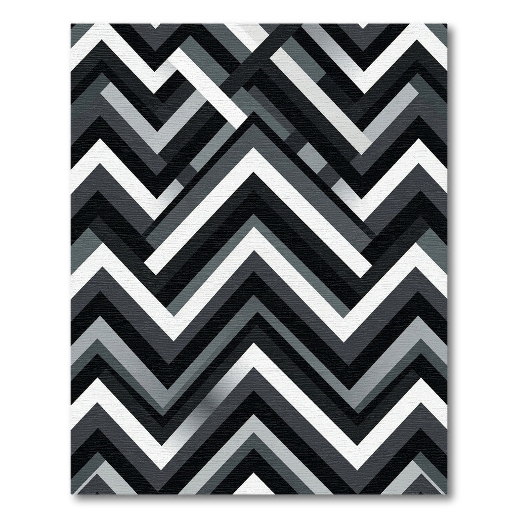 Modern Monochrome Chevron Geometric Abstract Rug