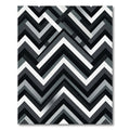 Modern Monochrome Chevron Geometric Abstract Rug