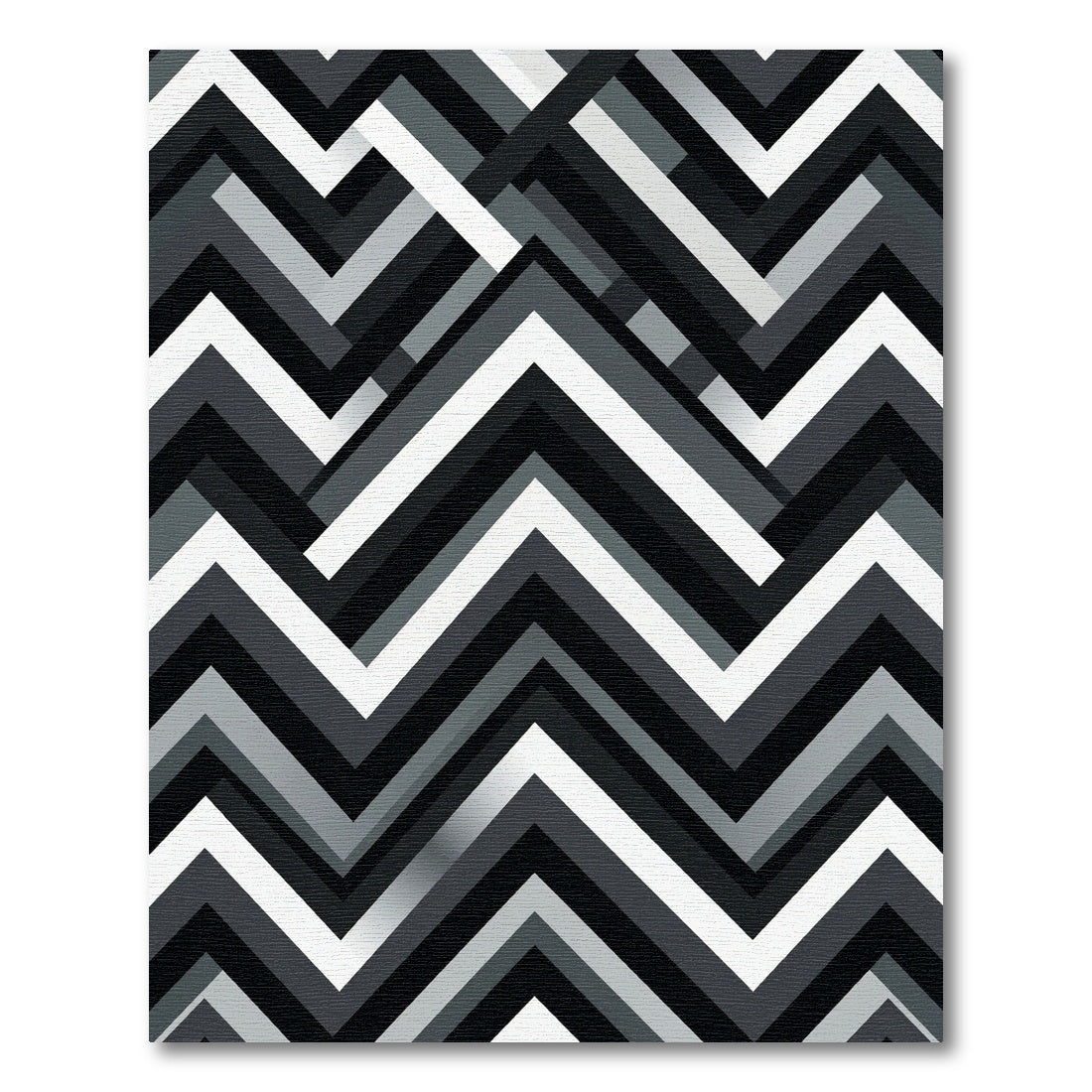Modern Monochrome Chevron Geometric Abstract Rug