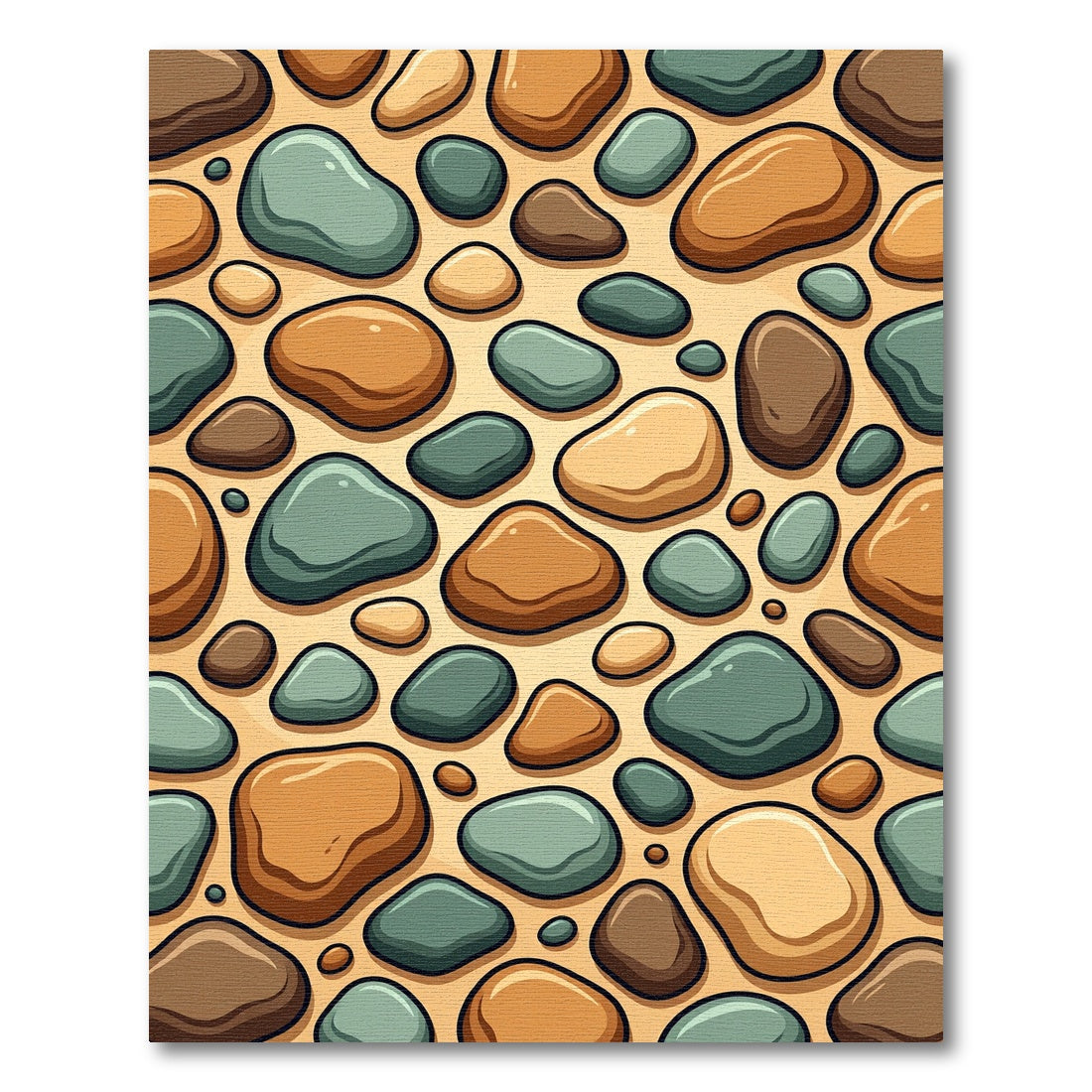Smooth River Stone Earthy Tones Rug