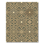 Golden Medallion Arabesque Lace Rug