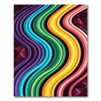 Vibrant Rainbow Wavy Stripe Rug
