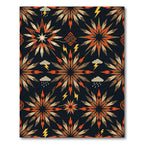 Earthy Feathered Starburst Geometric Thunderstorm Rug