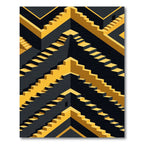 Illusionary Yellow Escher Stairs Rug