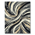 Abstract Swirl Gold Gray Black Rug