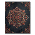 Midnight Crimson Floral Medallion Rug