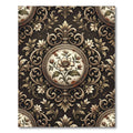 Antique Floral Medallion Scroll Rug