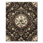 Antique Floral Medallion Scroll Rug